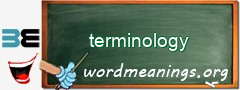 WordMeaning blackboard for terminology